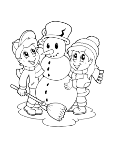 Christmas Children Build A Snowman Winter Tracing Shape Pdf, Free Vectors File